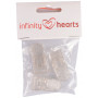 Infinity Hearts Seleklips Plastikk Transparent 20mm - 3 stk