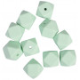 Infinity Hearts Perler Geometriske Silikon Mintgrønn 14mm - 10 stk