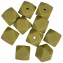 Infinity Hearts Perler Geometriske Silikon Army grønn 14mm - 10 stk