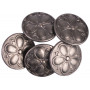 Knapp Tinn Blomst Antikk Sølv 20,5mm med Øye - 5 stk