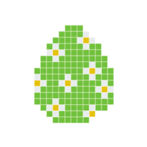  Påskeegg Grønn Pixelhobby - Påske Perlemønster