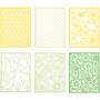 Blondekartong i blokk, grønn, lys grønn, gul, lys gul, A6, 104x146 mm, 200 g, 24 stk./ 1 pk.