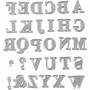 Skjæresjablong, alfabet, str. 2x1,5-2,5 cm, 1 stk.