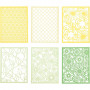 Blondekartong i blokk, grønn, lys grønn, gul, lys gul, A6, 104x146 mm, 200 g, 24 stk./ 1 pk.