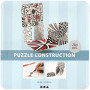 Puzzle Konstruksjonsbrikker, hvit, str. 9,3x9,3 cm, 200 stk./ 1 pk.