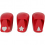 Stansejern, rød, stjerne, hjerte, juletre, str. 16 mm, 1 sett