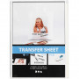 Transferpapir, ark 21,5x28 cm, transparent, til lyse tekstiler, 5 ark