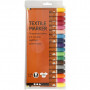 Tekstiltusj, ass. farger, strek 2-4 mm, 18 stk./ 1 pk.