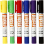 Playcolor tekstilfarger, ass. farger, L: 14 cm, 6 stk./ 1 pk, 5 g