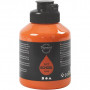 Akrylmaling, orange, halvblank, semi transparent, 500 ml/ 1 fl.