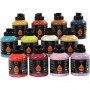 Akrylmaling, suppl. farger, halvblank, 500 ml/ 12 pk.