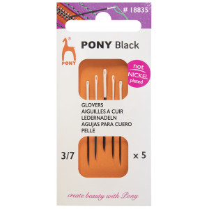 Pony Black Leather Needles strrelse 3/7 - 5 stk.