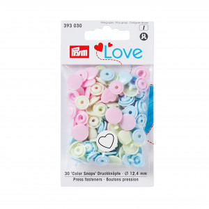 Bilde av Â prym Love Color Snaps Trykknapper Plast Hjerte 12,4mm Ass. Rosa/blå/g