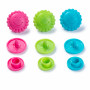  Prym Love Color Snaps Trykknapper Plast Blomst 13,6mm Ass. Rosa/Grønn/Turkis - 30 stk