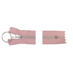 YKK glidels i aluminium med fast ring 30 cm 4 mm rosa