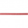Rutete bånd, rød/hvit, B: 6 mm, 50 m/ 1 rl.