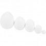 Egg, hvit, str. 12+25+35+40+47 mm, 200 stk./ 1 pk.