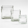 Firkantet lysglass, str. 5,5x5,5 cm, H: 5,5 cm, 12 stk./ 12 kasse