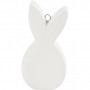 Hare, L: 7,2 cm, B: 3,6 cm, 12 stk., hvit
