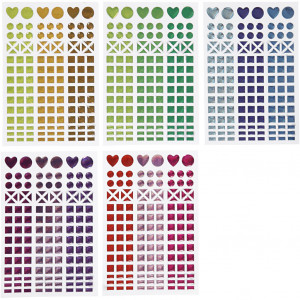 Bilde av Stickers Til Mosaikk, Ass. Farger, Dia. 8-14 Mm, 11x16,5 Cm, 10 Ark/ 1