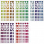 Stickers til mosaikk, ass. farger, dia. 8-14 mm, 11x16,5 cm, 10 ark/ 1 pk.