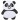 Strykejernsklistremerke Stående panda 5,6x6,8 cm