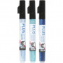 Plus Colour-markør, himmelblå, marineblå, turkis, L: 14,5 cm, strek 1-2 mm, 3 stk./ 1 pk, 5,5 ml