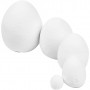 Egg, hvit, str. 12+25+35+40+47 mm, 200 stk./ 1 pk.