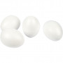 Egg, H: 10 cm, hvit, isopor, 25 stk.