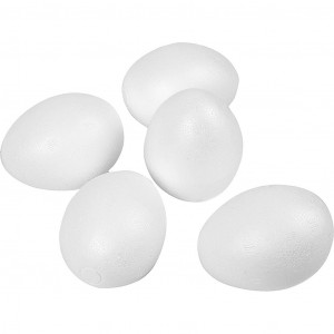 Bilde av Egg, H: 8 Cm, Hvit, Isopor, 50 Stk.