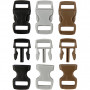 Klikklås, svart, brun, grå, L: 29 mm, B: 15 mm, hullstr. 3x11 mm, 100 stk./ 1 pk.