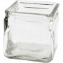 Firkantet lysglass, str. 10x10 cm, H: 10 cm, 12 stk./ 1 kasse