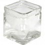 Firkantet lysglass, str. 5,5x5,5 cm, H: 5,5 cm, 12 stk./ 1 kasse
