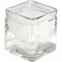 Firkantet lysglass, str. 7,5x7,5 cm, H: 8 cm, 12 stk./ 1 kasse