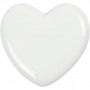 Hjerte, hvit, str. 6,5x6,5 cm, tykkelse 10 mm, 20 stk./ 1 kasse