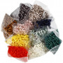 Plastperler, ass. farger, dia. 6 mm, hullstr. 1,5 mm, Innhold kan variere , 40 g/ 8 pk.