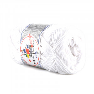 Mayflower Cotton 8/4 Garn Unicolor 1402 Hvit
