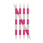 KnitPro SmartStix Strømpepinner Aluminium 14cm Pink 7,00mm