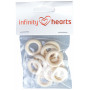 Infinity Hearts Treringer / Gardinringer Runde 25 mm - 10 stk