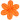 Strykejernsetikett Blomst oransje 4,5x4 cm