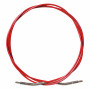 Infinity Hearts Vaier/Kabel til Utskiftbare Rundpinner Rød 76cm (Blir 100cm inkl. Pinne)