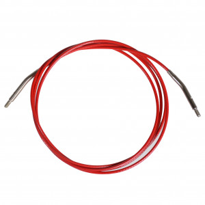 Infinity Hearts Vaier/Kabel til Utskiftbare Rundpinner Rød 96cm (Blir 120cm inkl. Pinne)