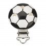 Seleklype Fotball Svart/Hvit 37x11,5mm - 1 stk