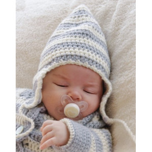  Baby Blues Hat by DROPS Design - Baby Lue Hekleoppskrift str. 0/3 mdr - 2/4 år