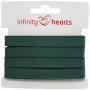 Infinity Hearts Sildebensbånd Bomull 10mm 14 Flaskegrønn - 5m