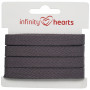 Infinity Hearts Sildebensbånd Bomull 10mm 15 Mørk grå - 5m