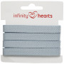 Infinity Hearts Sildebensbånd Bomull 10mm 42 Lys blå - 5m