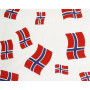Bomullsstoff med Norske Flagg 145cm - 50cm
