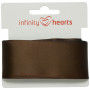 Infinity Hearts Satengbånd Dobbeltsidig 38mm 850 Brun - 5m