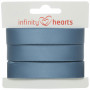 Infinity Hearts Satengbånd Dobbeltsidig 15mm 338 Blå - 5m